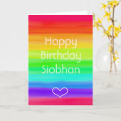 レインボーおめでとう誕生日any大事な行事カード カード (黄色い花)