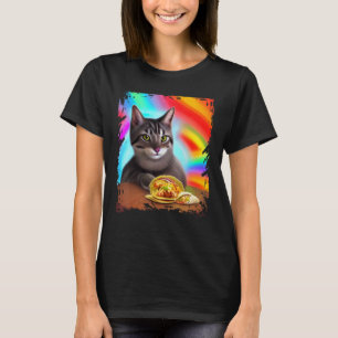レインボーおもしろいキャットタコ子猫インターネットミーム Tシャツ