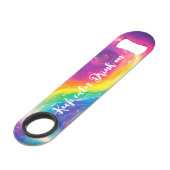 レインボーおもしろいタイダイ銀河系静保かな スピード栓抜き (正面アングル)