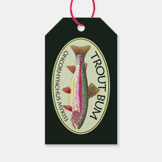 レインボーおもしろいトルバム魚釣り ギフトタグ (正面)