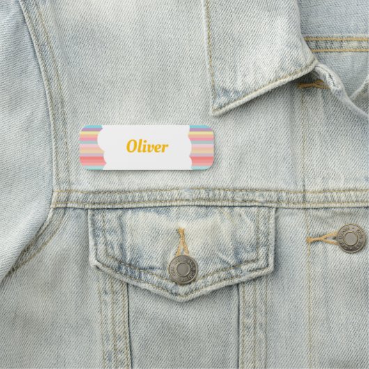 レインボーおもしろいバースデーパーティーテーマゲストTシャツ 名札 (インサイチュ)