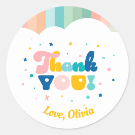 レインボーおもしろいバースデーパーティーテーマシール ラウンドシール