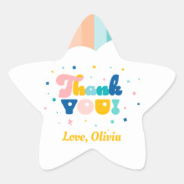 レインボーおもしろいバースデーパーティーテーマシール 星シール