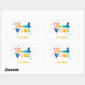 レインボーおもしろいバースデーパーティーテーマシール 長方形シール (シート)