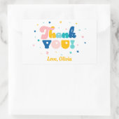 レインボーおもしろいバースデーパーティーテーマシール 長方形シール (バッグ)