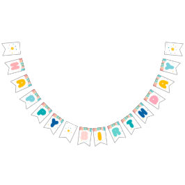 レインボーおもしろいバースデーパーティーテーマ バンティングフラッグ