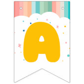 レインボーおもしろいバースデーパーティーテーマ バンティングフラッグ (第3の旗)