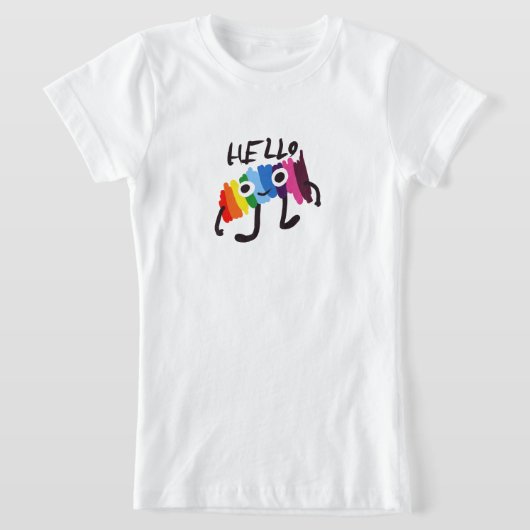 レインボーおもしろいマン Tシャツ (レイダウン)