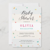 レインボーおもしろいモダン紙吹雪シックかわいい赤ちゃんシャワー 招待状 (正面)