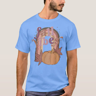レインボーおもしろい秋ビベスレトロ秋パンプキンオータム Tシャツ