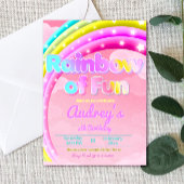 レインボーおもしろい – ガール誕生日 招待状