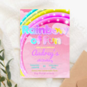 レインボーおもしろい – ガール誕生日 招待状