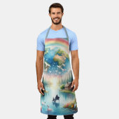 レインボーお洒落アースファンタジーシーン エプロン (着用した状態)