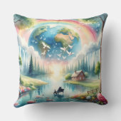 レインボーお洒落アースファンタジーシーン クッション (裏面)