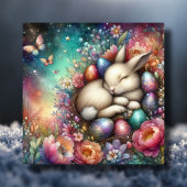 レインボーお洒落ウォーターカラーバニーイースター シーズンカード