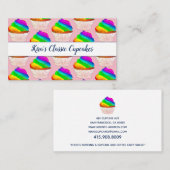 レインボーお洒落カップケーキベイカーまたはベーカリー 名刺 (正面/裏面)