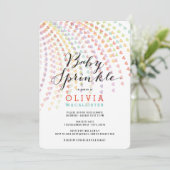 レインボーお洒落ハートカラフルベビー振り掛け 招待状 (スタンド正面)