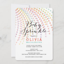 レインボーお洒落ハートカラフルベビー振り掛け 招待状