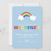 レインボーお洒落バースデーパーティーへの招待 招待状 (正面)