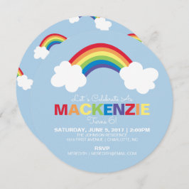 レインボーお洒落バースデーパーティーへの招待 招待状