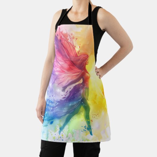 レインボーお洒落フェアリー – エンチャントコテージコア エプロン (インサイチュ)