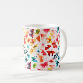 レインボーお洒落フォレストバタフライウォーター色 コーヒーマグカップ (正面右)