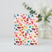 レインボーお洒落フォレストバタフライウォーター色 ポストカード (スタンド正面)