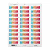 レインボーお洒落差出人住所ラベル ラベル (フルシート)