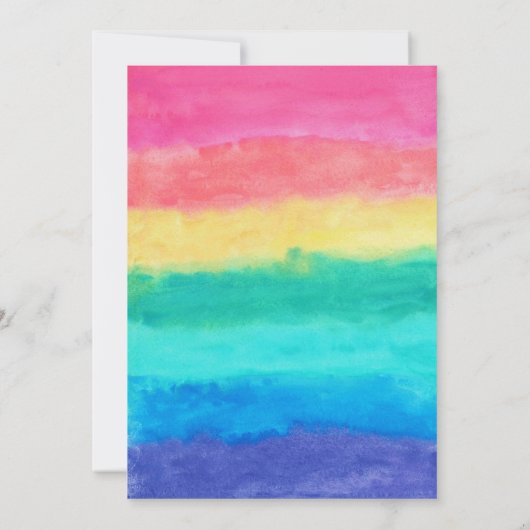 レインボーお洒落誕生日招待状 招待状 (裏面)