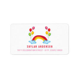 レインボーお洒落&おもしろいバルーン住所 シール