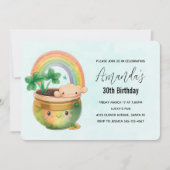 レインボーお洒落&クローバー付プランター誕生日 招待状 (正面)