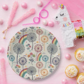 レインボーお洒落・ボタニカルタンデリオン ペーパープレート (パーティー)