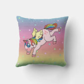 レインボーお洒落・ユニコーングラデーション、 クッション (裏面)