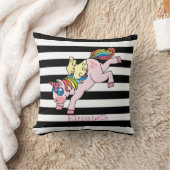 レインボーお洒落・ユニコーンストライプの、 クッション (ブランケット)