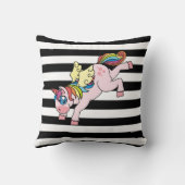 レインボーお洒落・ユニコーンストライプの、 クッション (裏面)