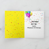 レインボーお誕生日ケーキとキャンドル カード (内部)