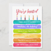 レインボーお誕生日ケーキパーティー 招待状 (正面)