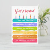 レインボーお誕生日ケーキパーティー 招待状 (スタンド正面)