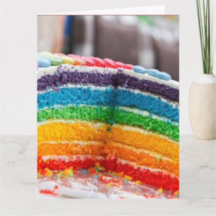 レインボーお誕生日ケーキ巨大グリーティングカード カード