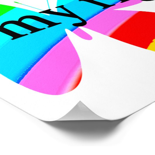 レインボーかわいらしクロスイザヤ41:10デザイン ポスター (角)