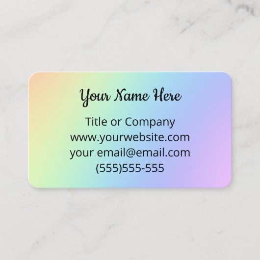 レインボーかわいらしグラディエントの名刺 名刺 (正面)
