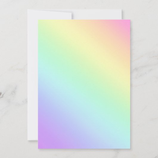 レインボーかわいらしグラディエントウェディングシャワー招待状 招待状 (裏面)