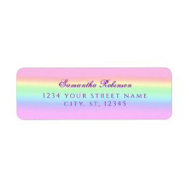 レインボーかわいらしグラディエント差出人住所 ラベル