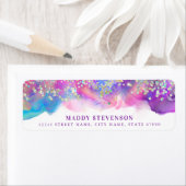 レインボーかわいらしグリッター差出人住所ラベル ラベル (インサイチュ)