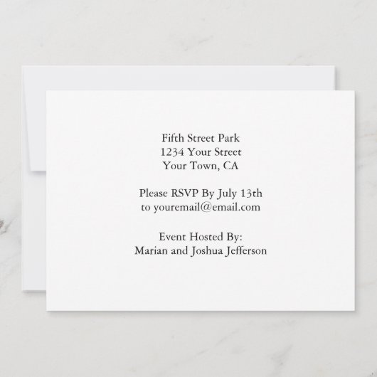 レインボーかわいらしストライプバースデーパーティ招待状 招待状 (裏面)