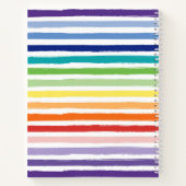 レインボーかわいらしストライプパタン学校 ノートブック (裏面)