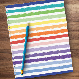 レインボーかわいらしストライプパタン学校 ノートブック