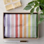 レインボーかわいらしストライプパターン誕生日 薄葉紙 (ギフト)