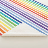 レインボーかわいらしストライプパターン シェルパブランケット (3/4)