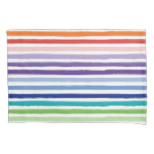 レインボーかわいらしストライプパターン 枕カバー (正面)